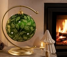 Grønne glas julekugler